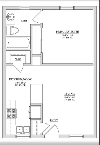 Floor plan 1 bedroom
