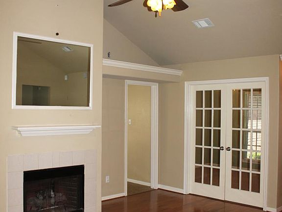 View of the study with french doors