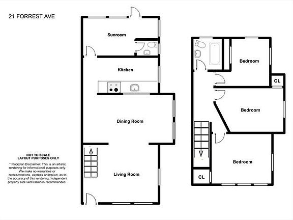First and second floor floor plans