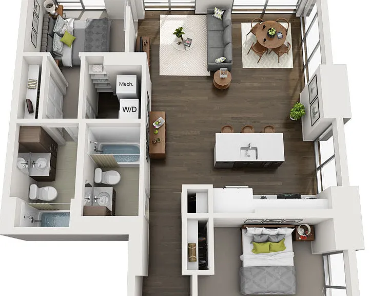 2x2 A floor plan Dianne