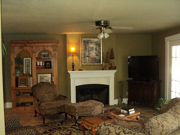 family room, fireplace