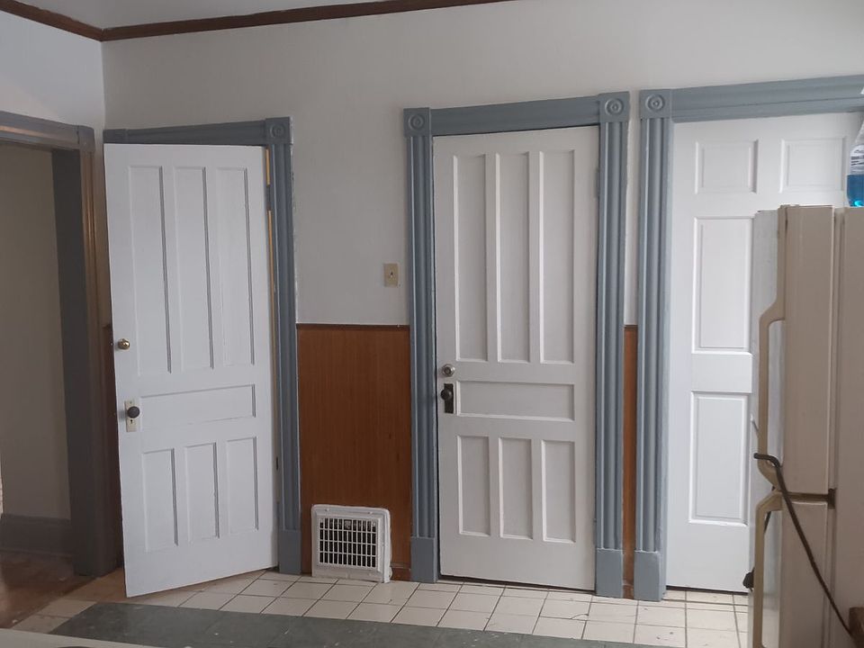 Kitchen. Middle door is the bathroom