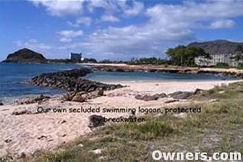 Lagoon and sandy beach outside your door