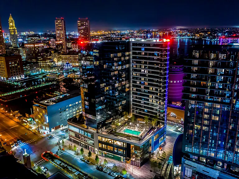 Aerial The Benjamin at Night