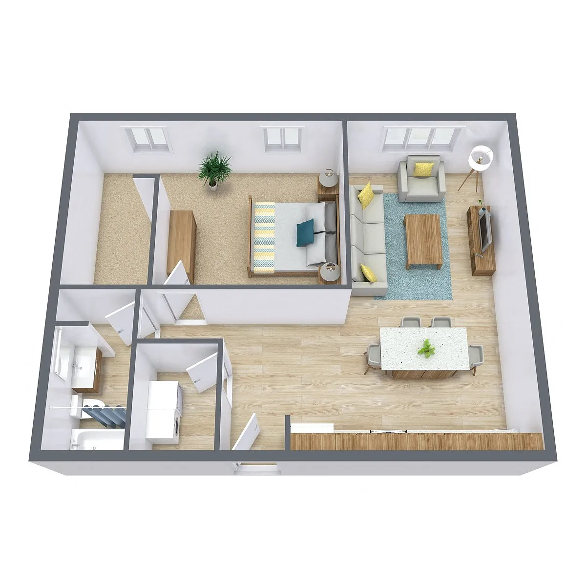 Floor plan One Bedroom 11E