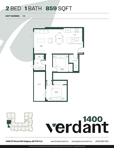 Floor plan 2 Bedroom 1 Bath 2 Bed 1 Bath