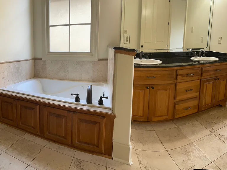 Master Bath with jetted whirlpool tub and double vanity