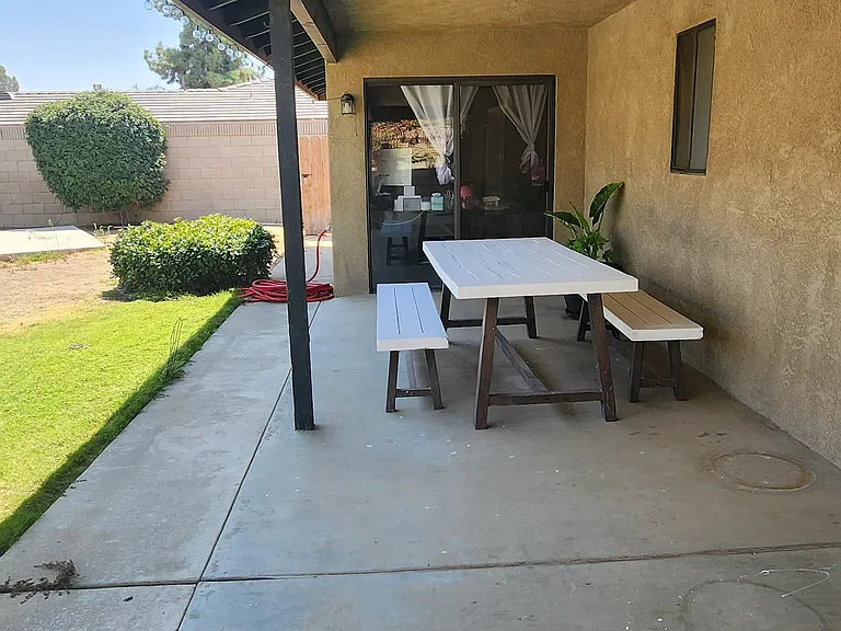 Sitting area in the back yard.