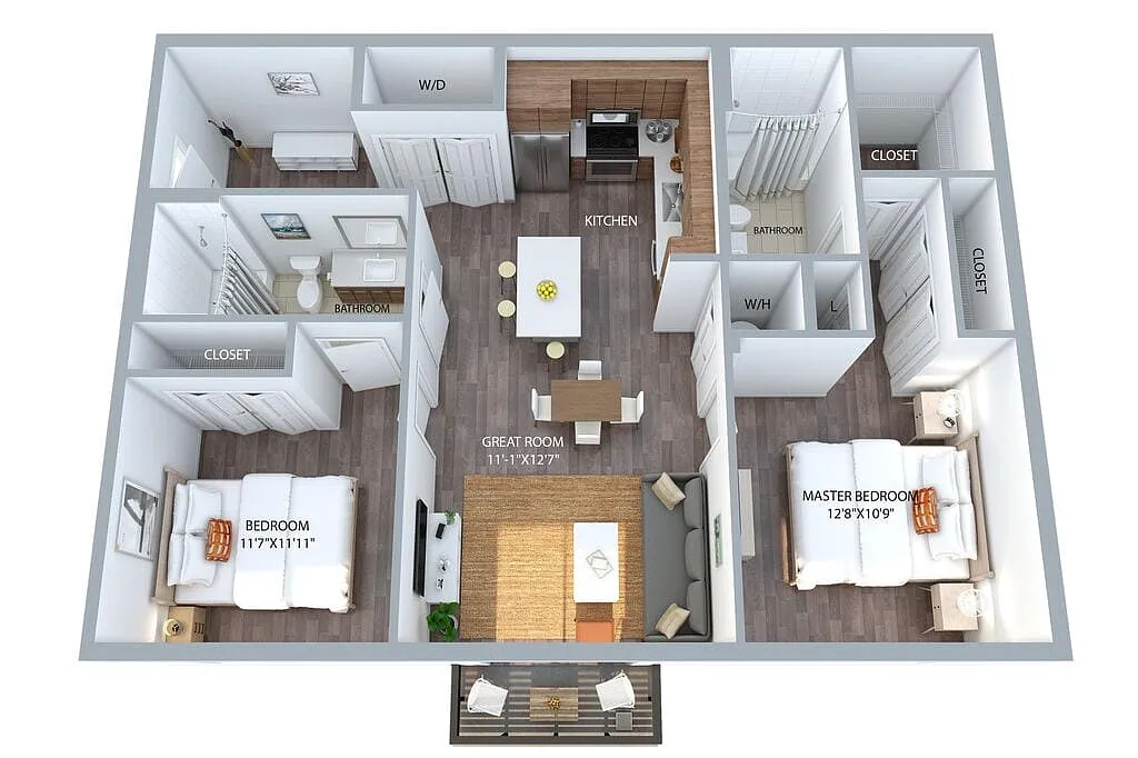 Floor plan 2 Bedroom | 120%