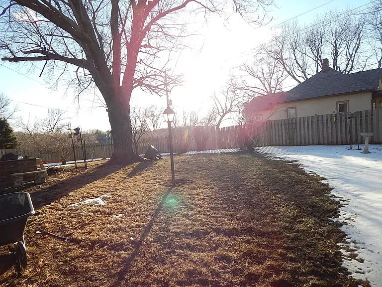 Fenced in back yard.