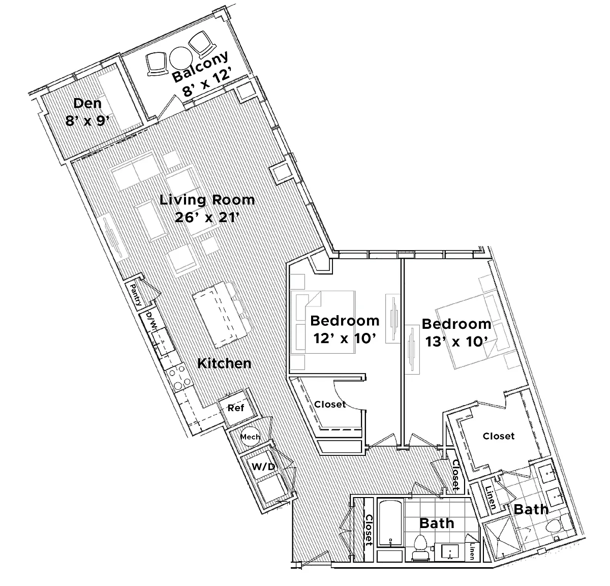 Floor plan The Scarlet (Den)