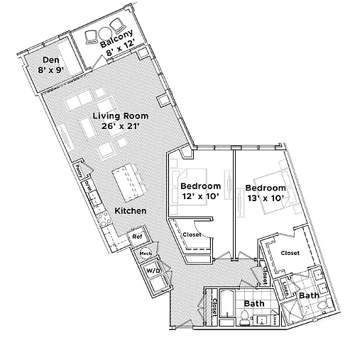 Floor plan The Scarlet (Den)