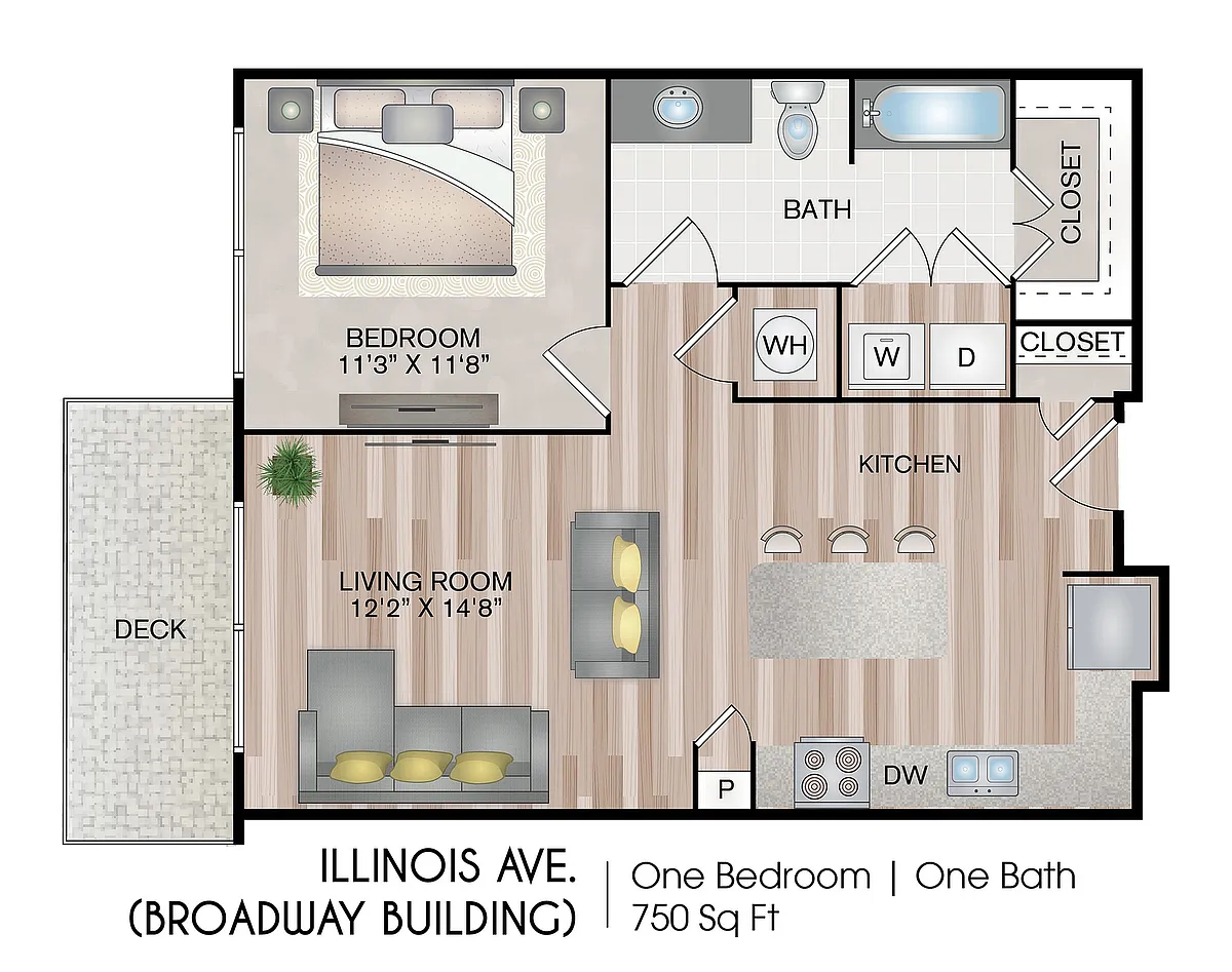 Floor plan Illinois Ave (Broadway Building)