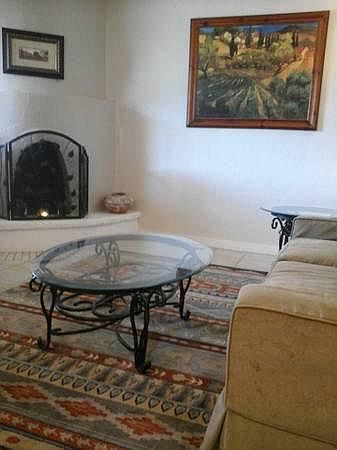 Living Room with Kiva Fireplace