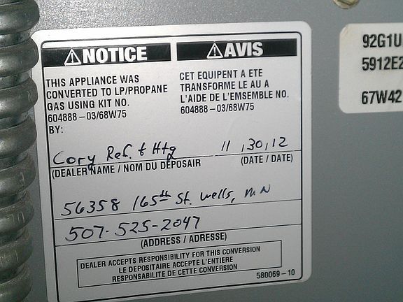 New furnace 11/2012