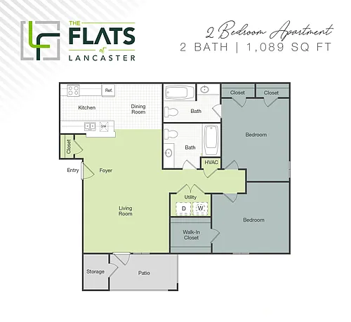 Floor plan 2 Bed 2 Bath