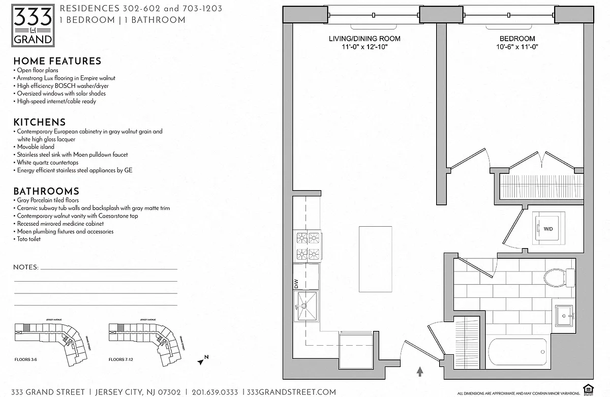 Floor plan 333 GRAND - 1 BEDROOM FLOOR PLAN AL