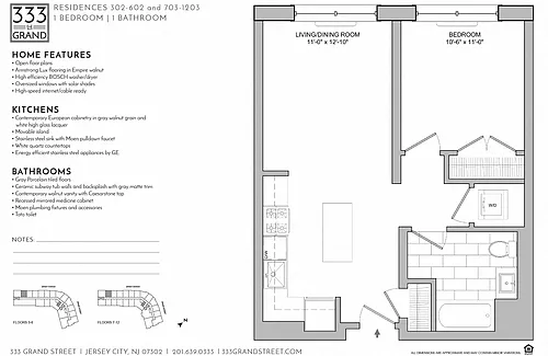 Floor plan 333 GRAND - 1 BEDROOM FLOOR PLAN AL