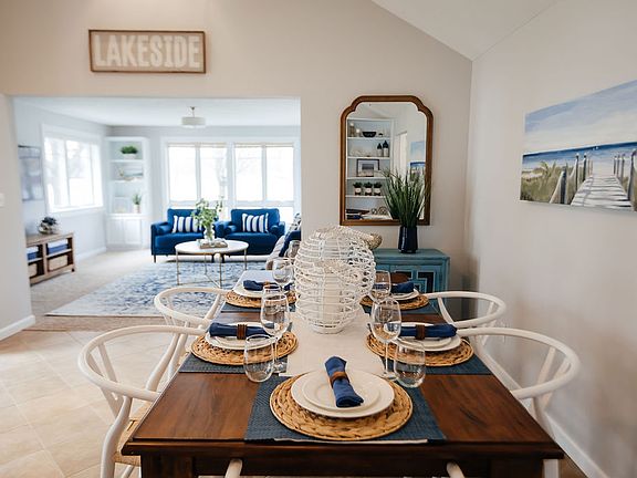 Open concept dining room, living room