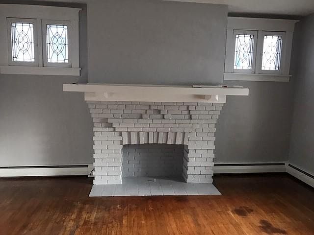 Lower unit fireplace living room