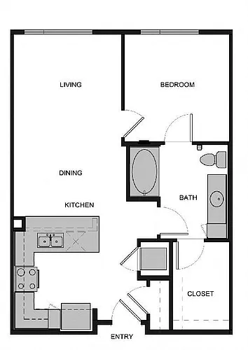 Floor plan A1 One Bedroom