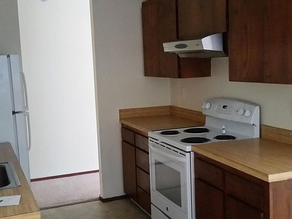kitchen stove and cabinets