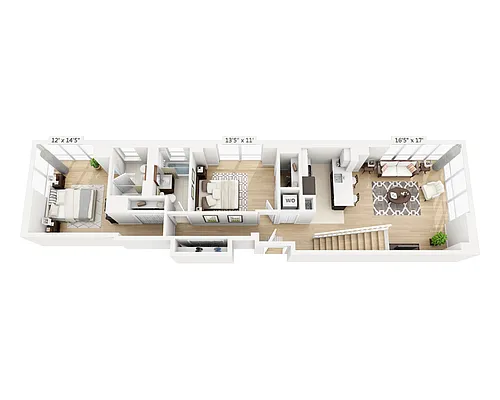 Floor plan Two Bedroom (B2D-801)