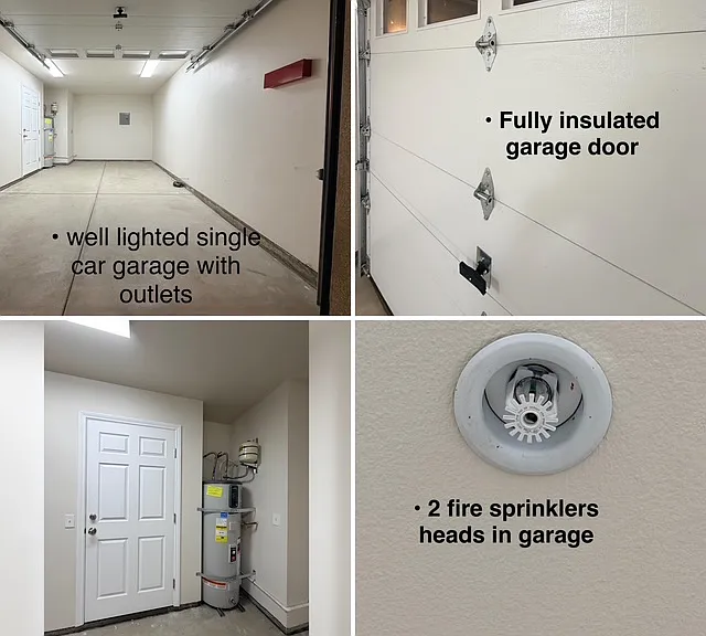 Nice size single car garage, fully insulated and dry-walled ,with power outlets. Water heater housed here.