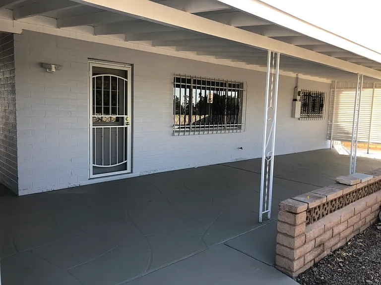 Large Back Patio, kitchen door, dining room window & Bedroom 3 window