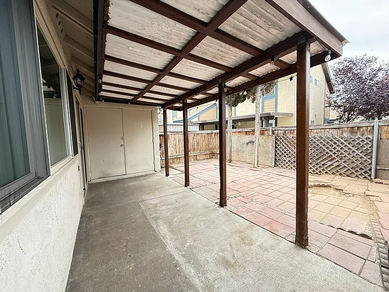 Partially covered patio