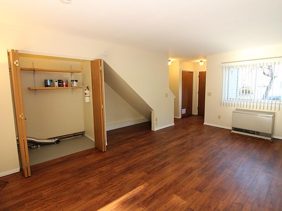 Living room - new washer and dryer going in the cupboard