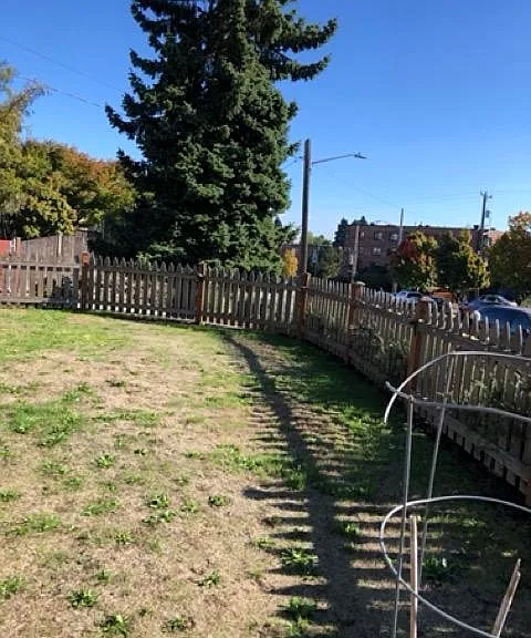 Front yard - partially fenced