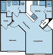 Floor plan 1 Bed 1 Bath
