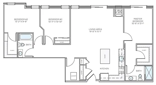 Floor plan 3 Bed/2 Bath-C4
