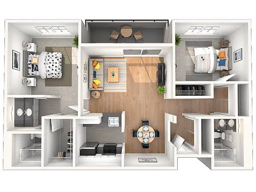 Floor plan 2 Bed 2 Bath C