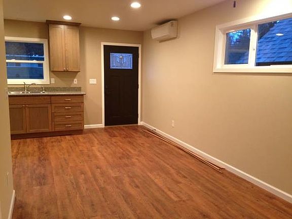 Facing front entrance