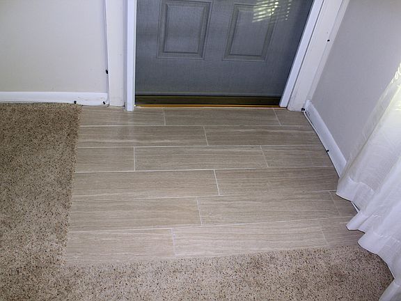 Interior door entrance tiled