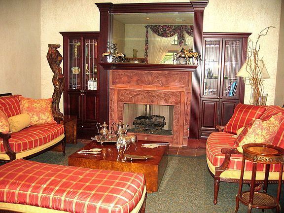 Formal room with beautiful fire place