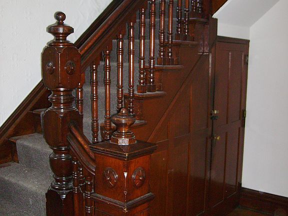 Dark Mahogany Staircase-Front Entrance