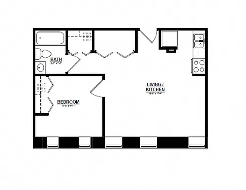 Floor plan The Argyle on Mass Ave One Bedroom F