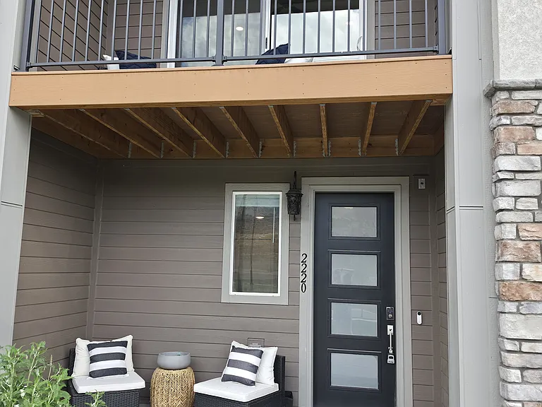 Front door and patio closeup