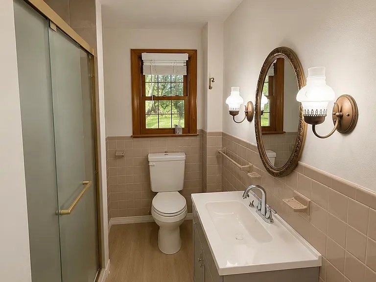 Downstairs BathRoom with Huge Walk in Shower