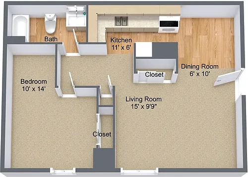 Floor plan One Bedroom