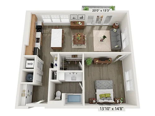 Floor plan 1x1K