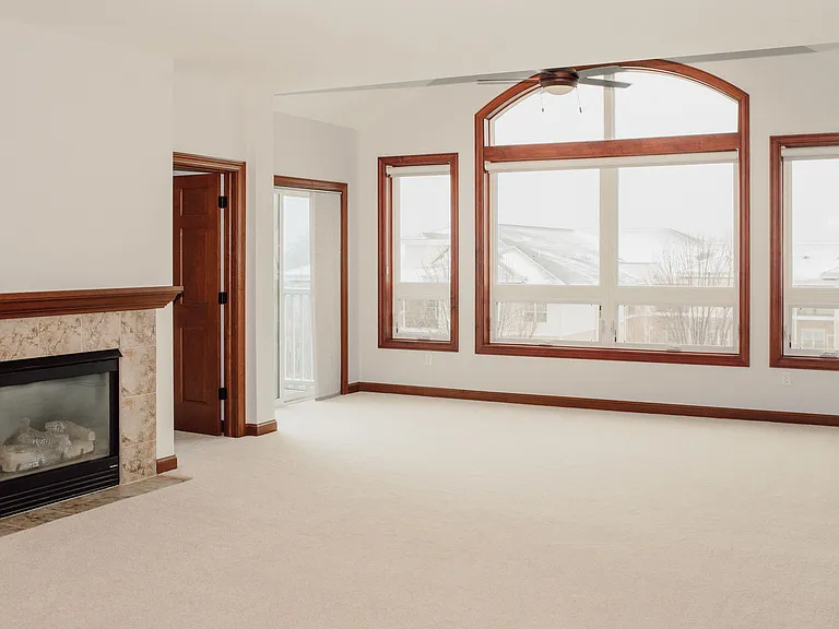 Open concept & vaulted ceilings in the quiet top floor unit