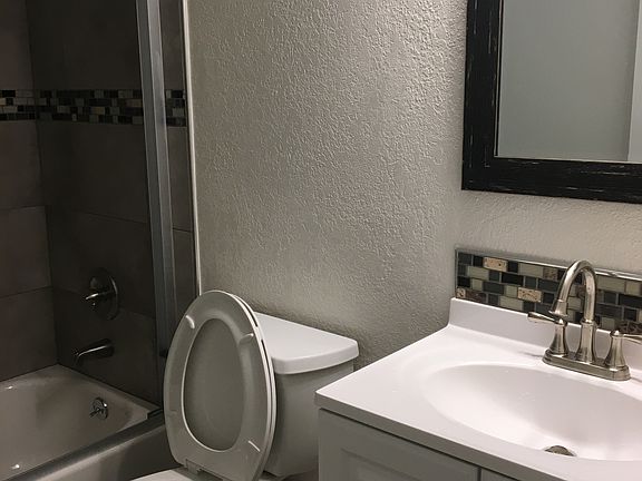 Newly remodeled bathroom with tub