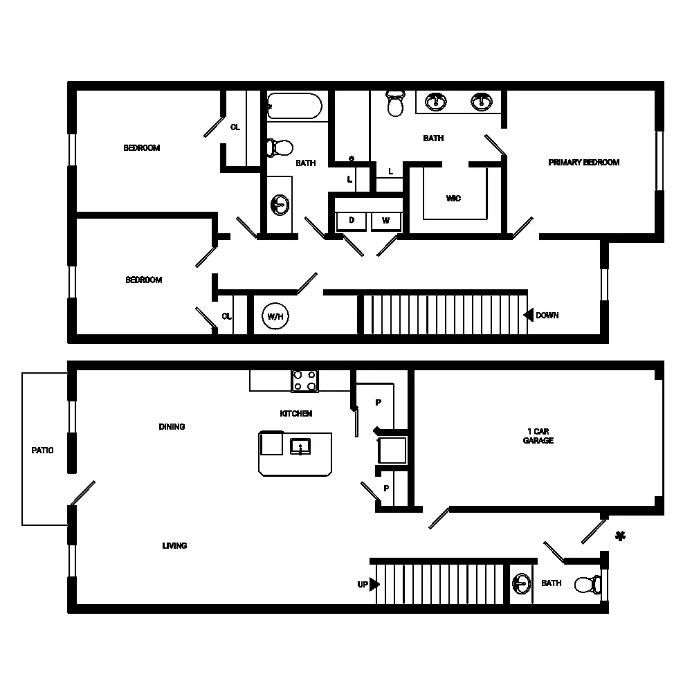 Floor plan 3x2.5 Slate TH C1SFPE