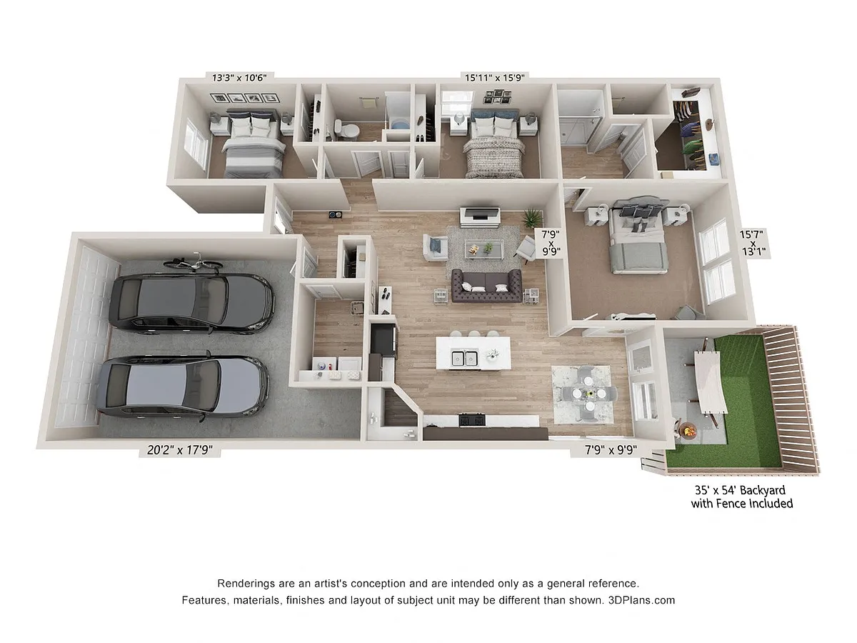 Floor plan 3x2B