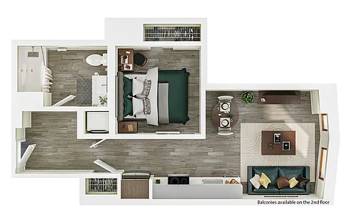 Floor plan 1BR/1BA - A1