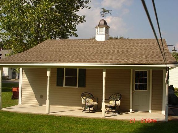 Side view of newly renovated 2 1/2 car garage.